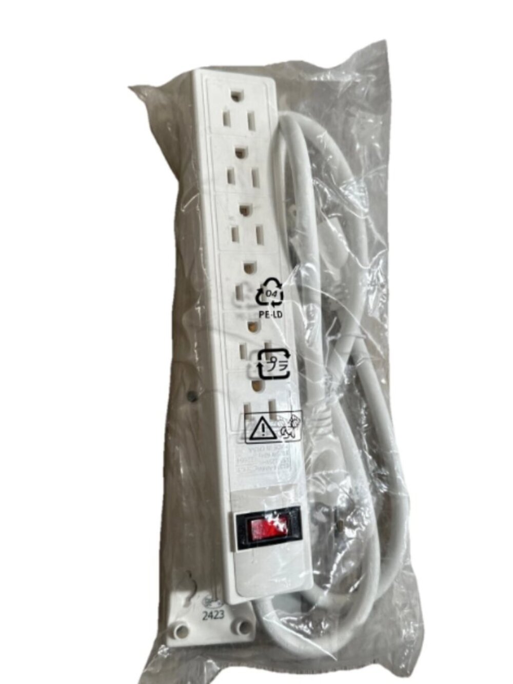 KOPPLA 700.864.01 6 outlet power strip with switch, grounded white, 20/2 pack